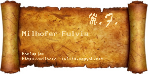 Milhofer Fulvia névjegykártya